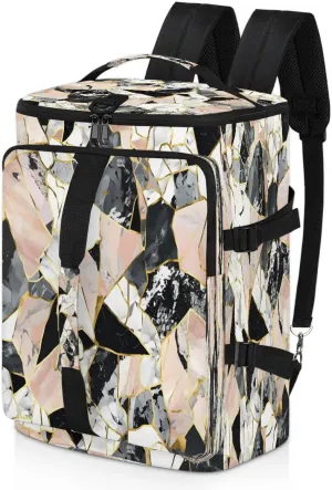 Large Carry on Backpack for Women Men Multi-function Gym Duffle Bag Beautiful Marble Printed Backpack Polyester Waterproof Duffel Bags