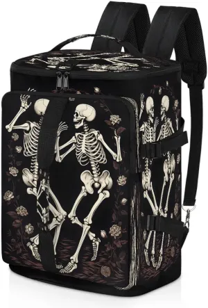 Large Carry on Backpack for Women Men Multi-function Gym Duffle Bag Skeletons Backpack Polyester Waterproof Duffel Bags