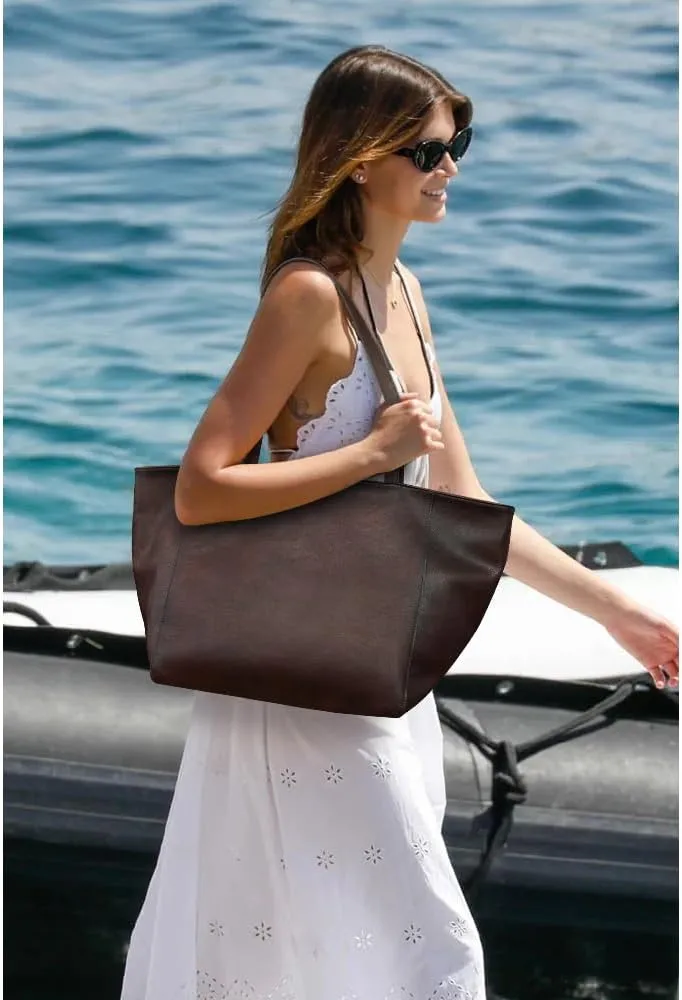 Large Tote Bag for Women Genuine Leather Handbag Purse Women's Shoulder Bags Soft Travel Purses