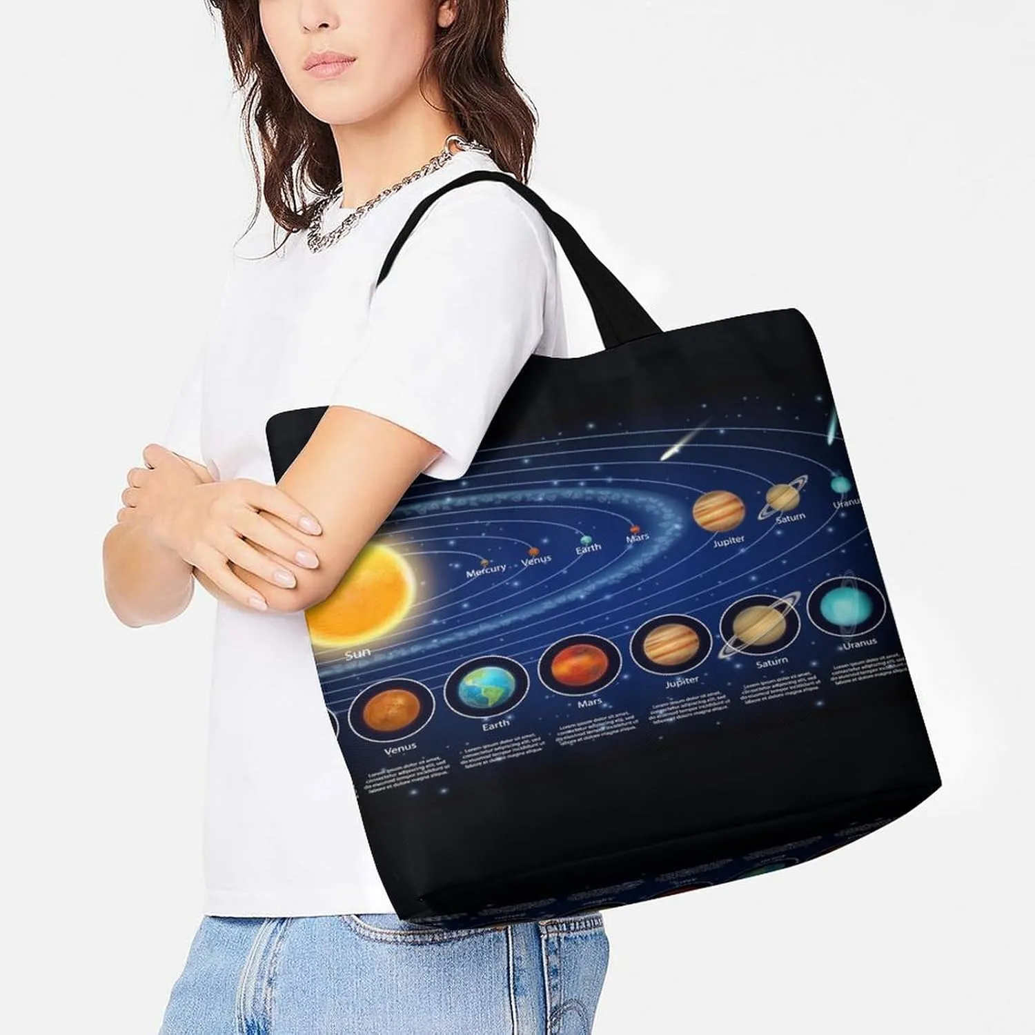 Large Tote Top Handle Bag, Shopping Handbag Big Polyester Shoulder Hand Bags