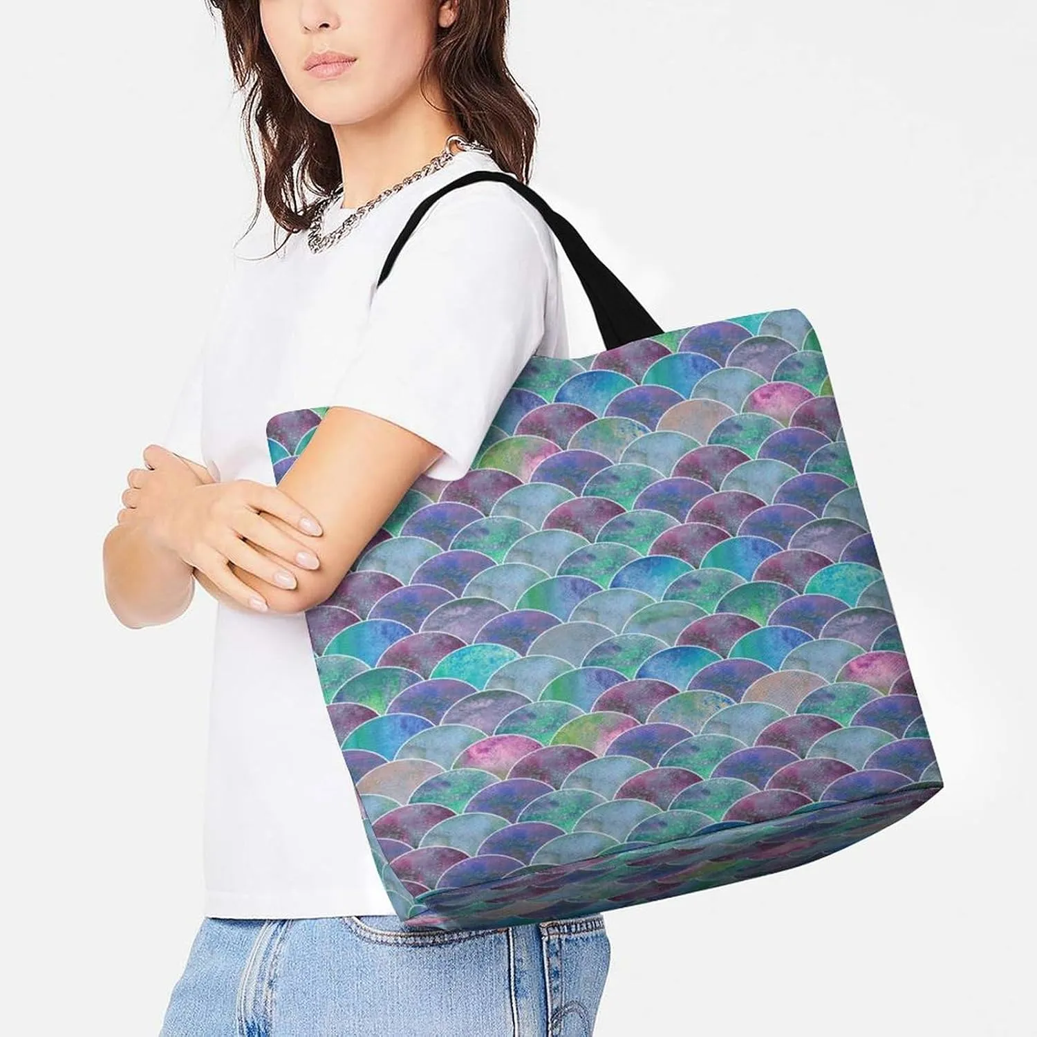 Large Tote Top Handle Bag, Shopping Handbag Big Polyester Shoulder Hand Bags