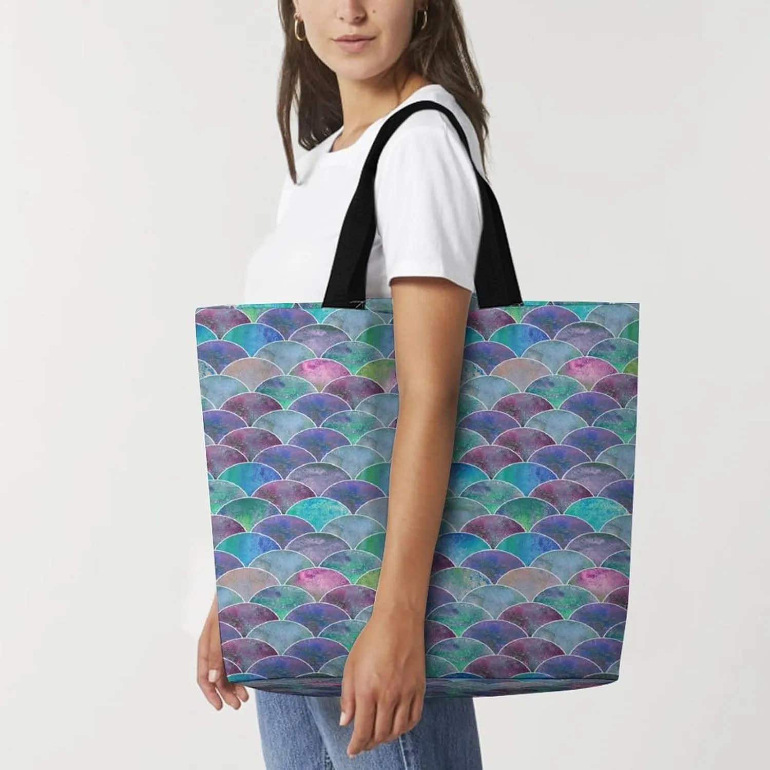 Large Tote Top Handle Bag, Shopping Handbag Big Polyester Shoulder Hand Bags