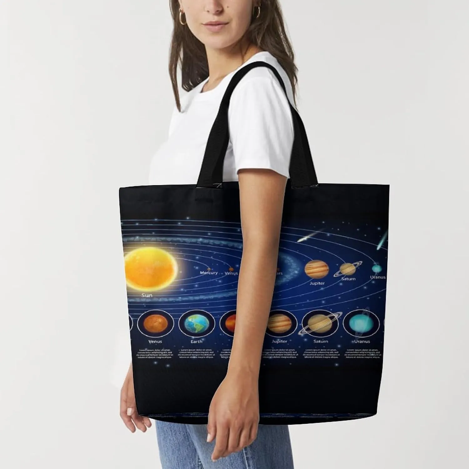 Large Tote Top Handle Bag, Shopping Handbag Big Polyester Shoulder Hand Bags