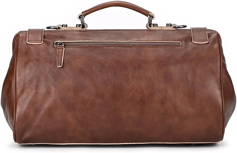 Large Travel Duffel Bag Waterproof Weekender Bag for Weekend Trips Genuine Leather Oversized Carryon Duffle