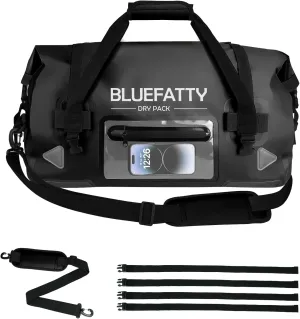 Large Waterproof Duffel Bag Roll-top Heavy Duty Dry Duffle Bags for Motorcycling, Rafting, Boating, SUP, Kayaking, Travel, 70L(Black)