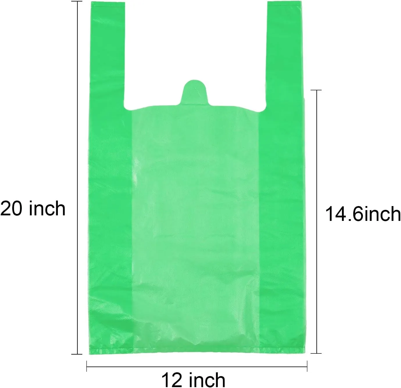 LazyMe T Shirt Bags, Plastic Bags with Handles for Merchandise, Retail Shopping and St. Patrick's Day, Bolsas De Plastico Para Negocio, 12x20 Inch (Green, 200pcs)