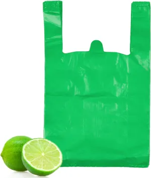 LazyMe T Shirt Bags, Plastic Bags with Handles for Merchandise, Retail Shopping and St. Patrick's Day, Bolsas De Plastico Para Negocio, 12x20 Inch (Green, 200pcs)