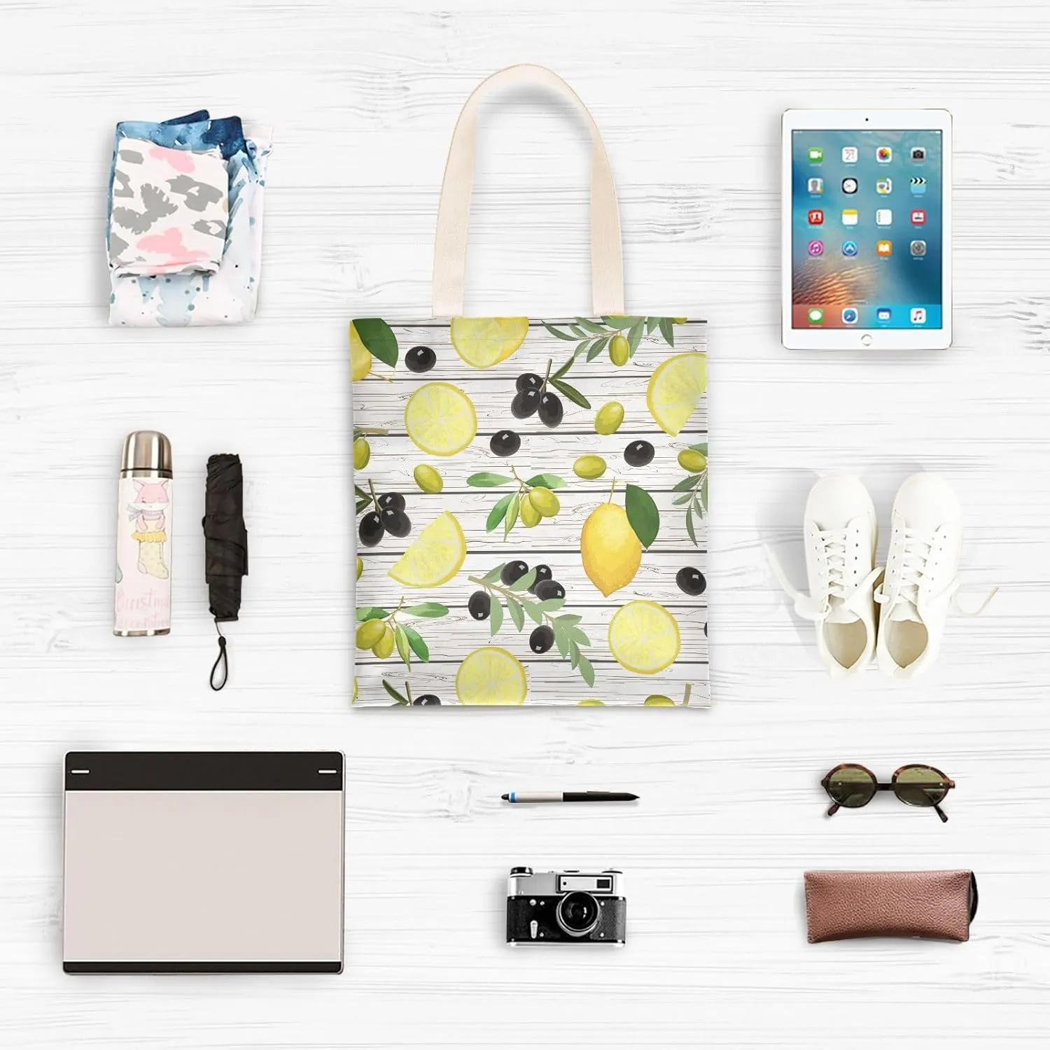 Leaf Canvas Tote, Fashionable Reusable Grocery Shopping Cloth Bags, Big Capacity Shoulder Bag with Pockets, For Women Work
