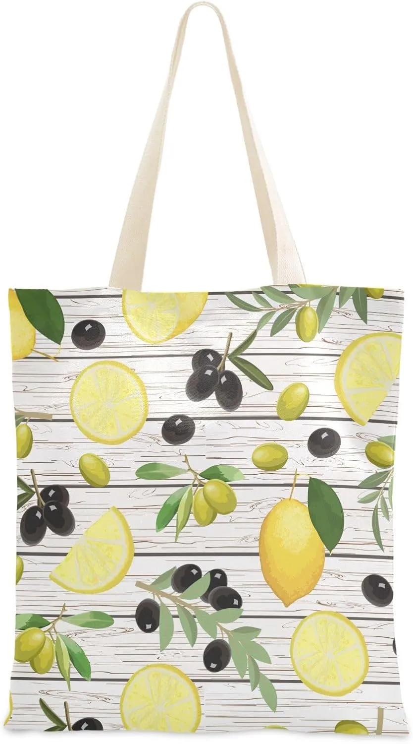 Leaf Canvas Tote, Fashionable Reusable Grocery Shopping Cloth Bags, Big Capacity Shoulder Bag with Pockets, For Women Work