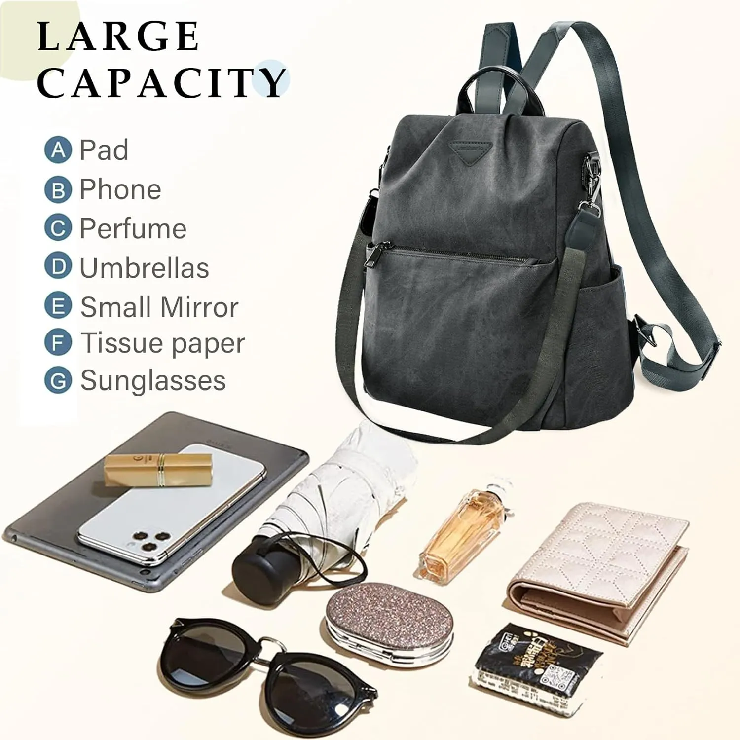 Leathario Women Backpack Purse Anti-Theft Vegan Leather Small Casual Daypack Shoulder Mini Bookbag for College Travel Work