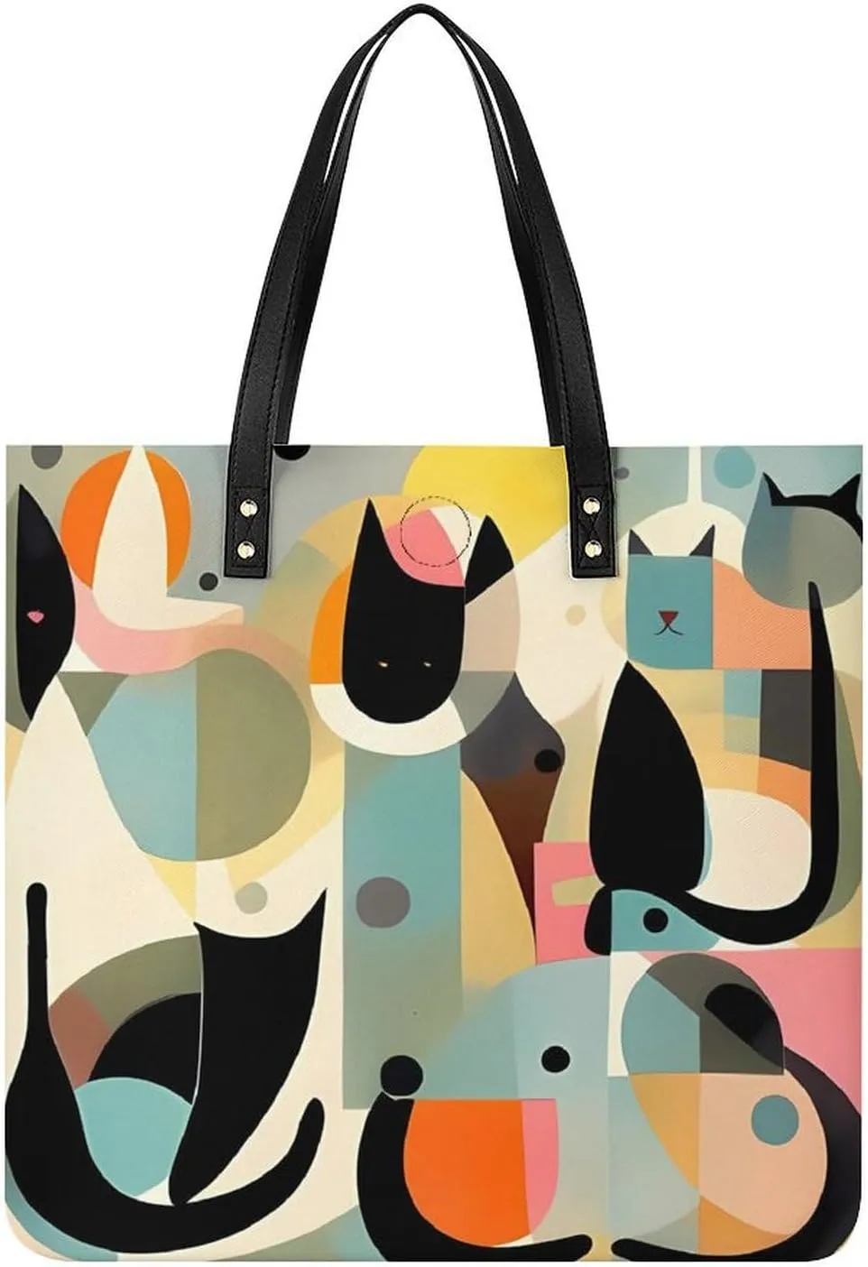 Leather Handbag for Women Tote Bag with Magnetic Buckle A Full Pizza Crossbody Bag Shoulder Bags