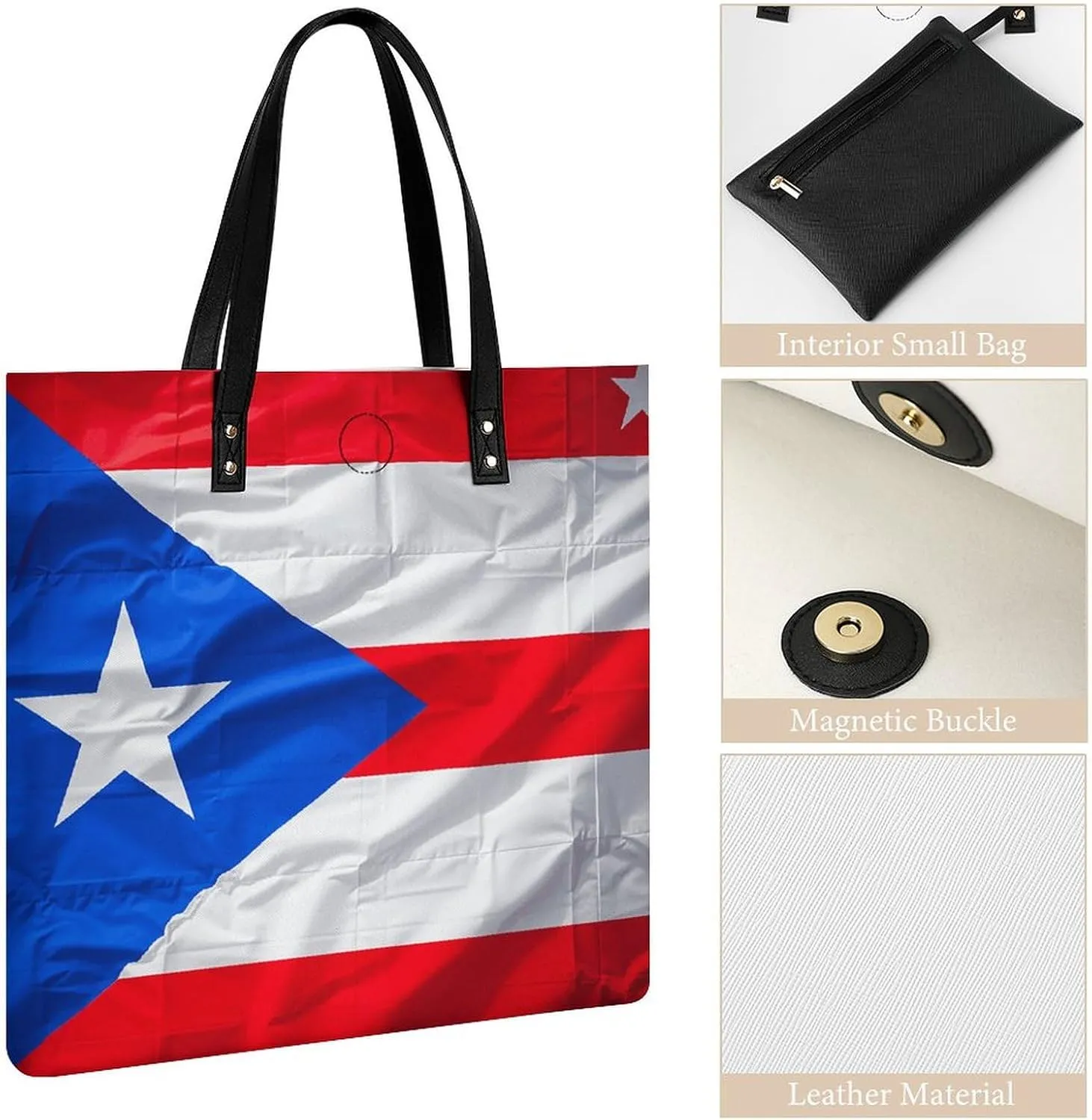 Leather Handbag for Women Tote Bag with Magnetic Buckle Bald Eagle Crossbody Bag Shoulder Bags
