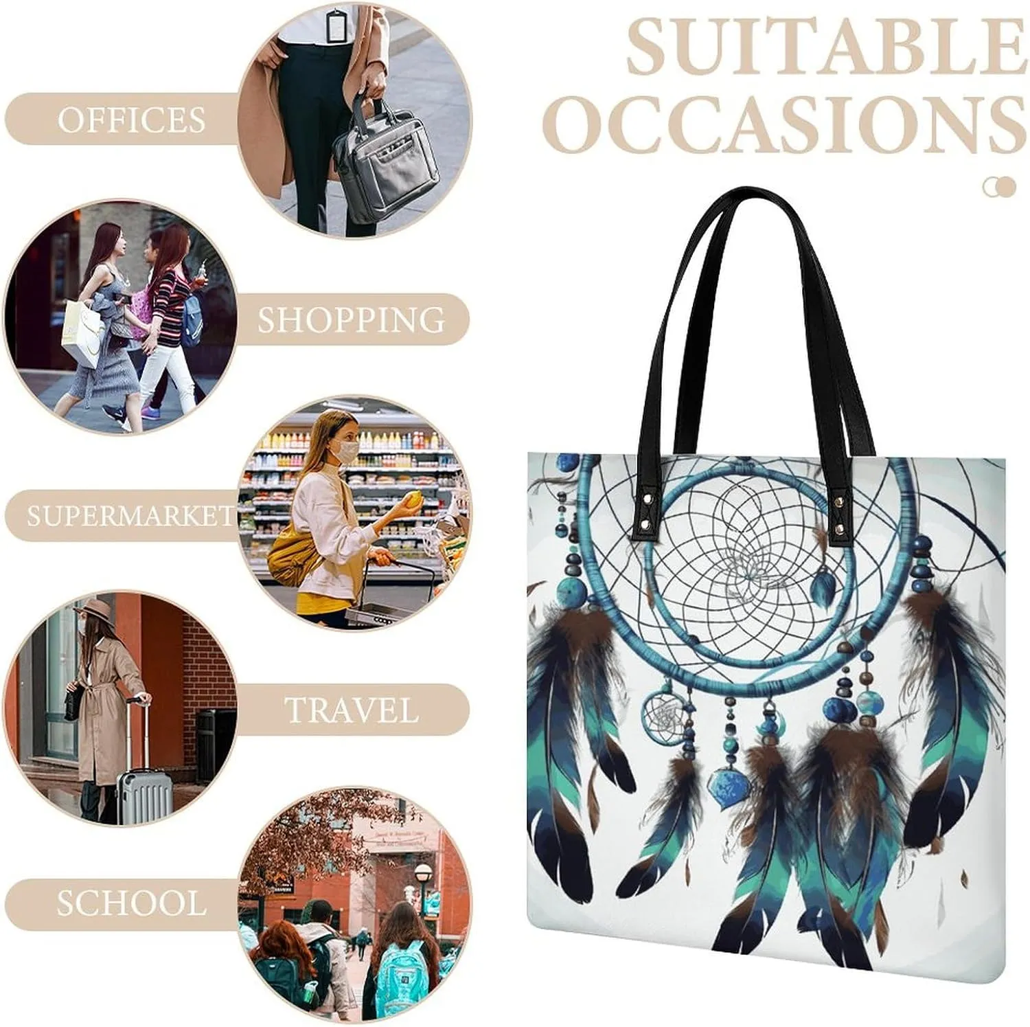 Leather Handbag for Women Tote Bag with Magnetic Buckle Kiwi Slice Crossbody Bag Shoulder Bag