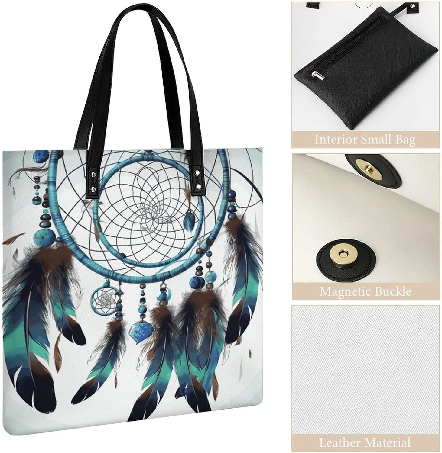 Leather Handbag for Women Tote Bag with Magnetic Buckle Kiwi Slice Crossbody Bag Shoulder Bag