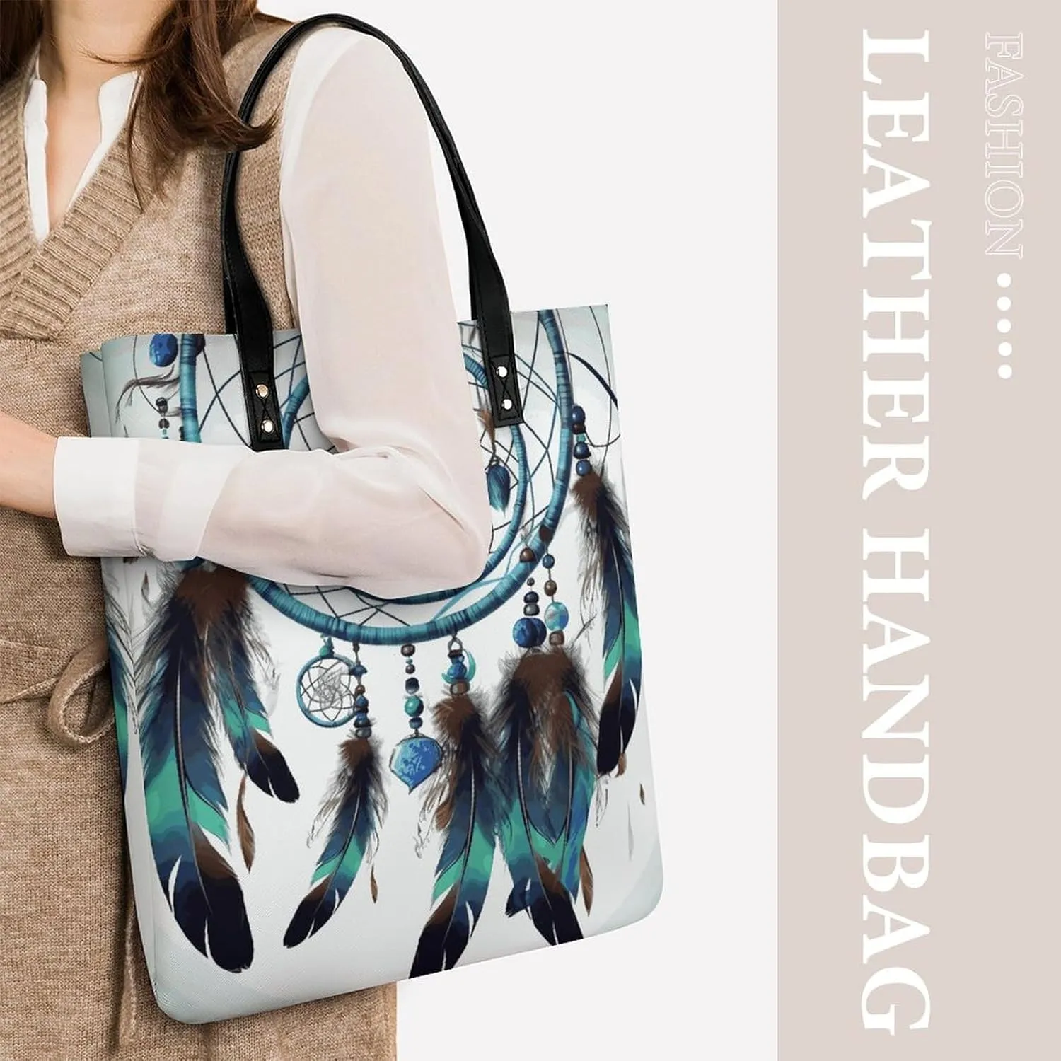 Leather Handbag for Women Tote Bag with Magnetic Buckle Kiwi Slice Crossbody Bag Shoulder Bag