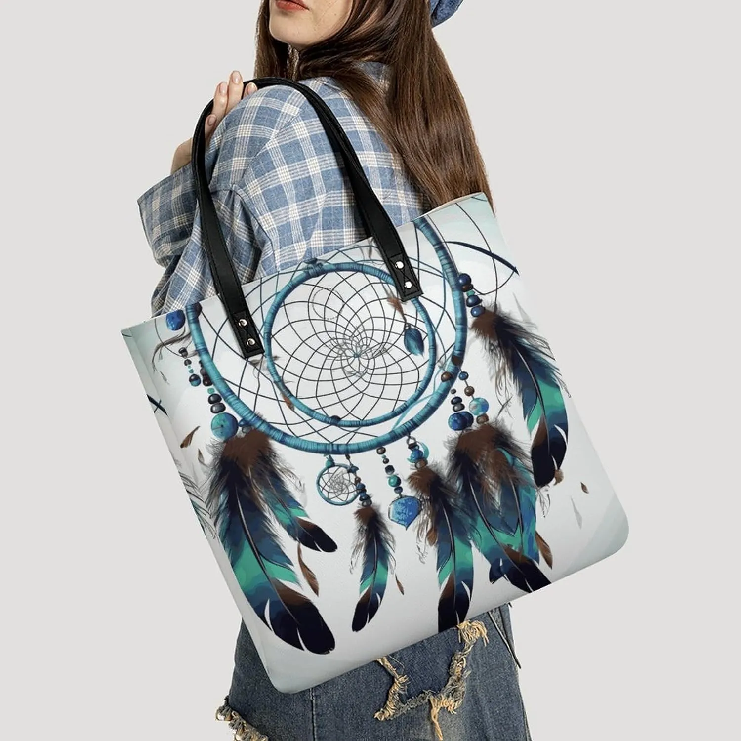 Leather Handbag for Women Tote Bag with Magnetic Buckle Kiwi Slice Crossbody Bag Shoulder Bag
