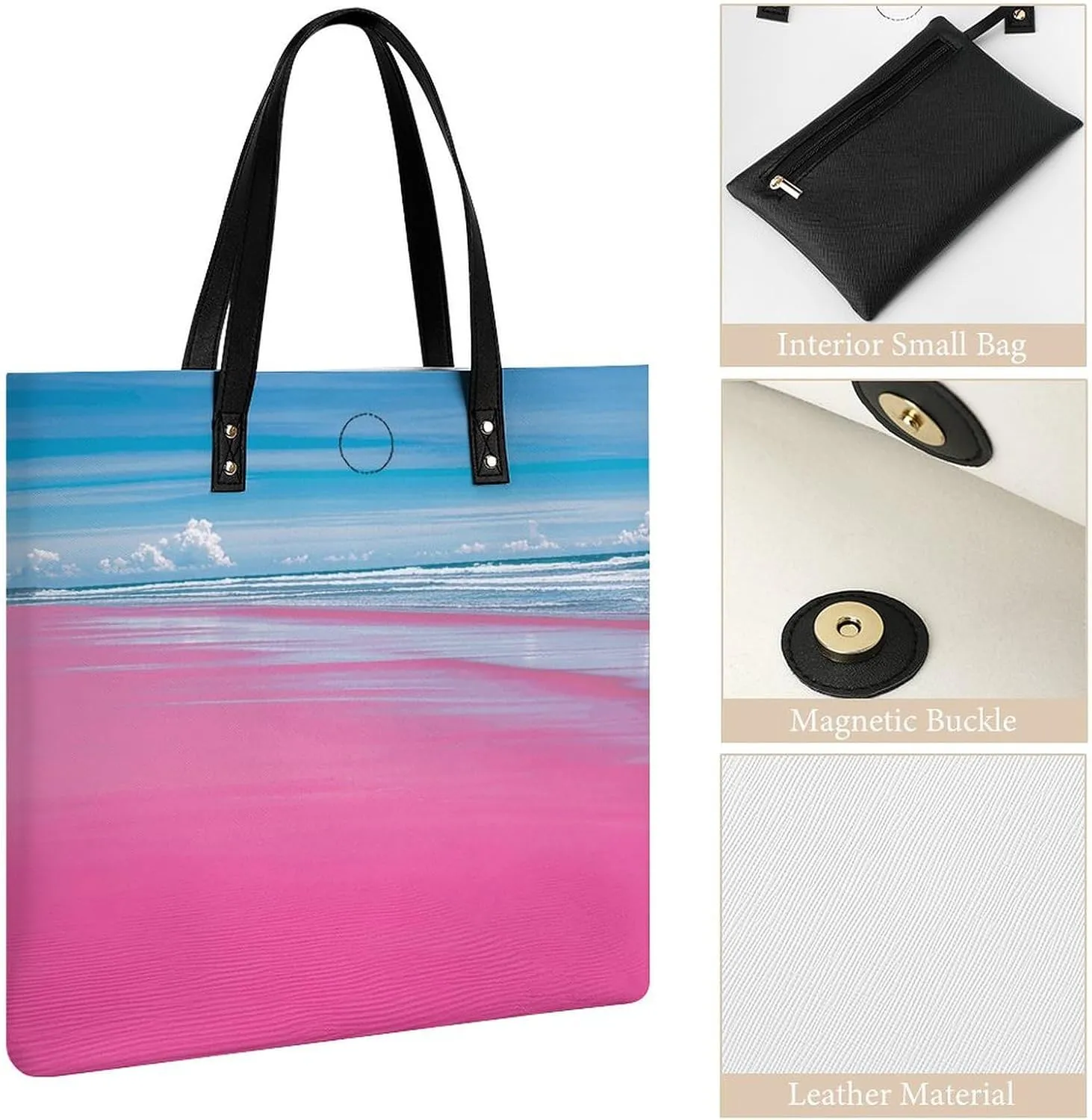 Leather Handbag for Women Tote Bag with Magnetic Buckle Pixel Shaped Heart Crossbody Bag Shoulder Bag