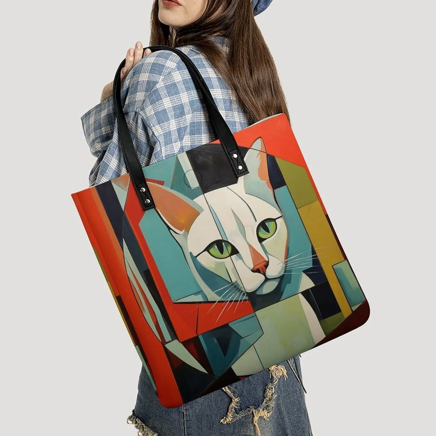 Leather Handbag for Women Tote Bag with Magnetic Buckle Rocks And Pebbles Crossbody Bag Shoulder Bags