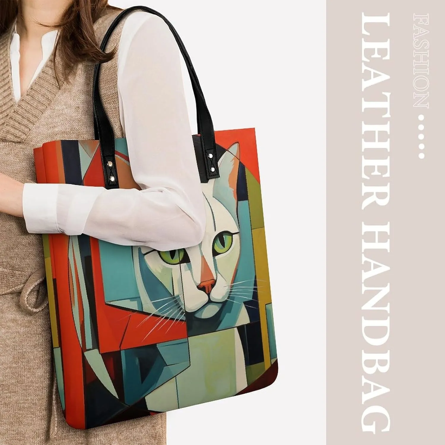Leather Handbag for Women Tote Bag with Magnetic Buckle Rocks And Pebbles Crossbody Bag Shoulder Bags