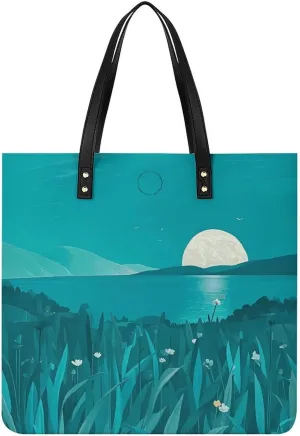 Leather Handbag for Women Tote Bag with Magnetic Buckle Vintage Octopus Crossbody Bag Shoulder Bags