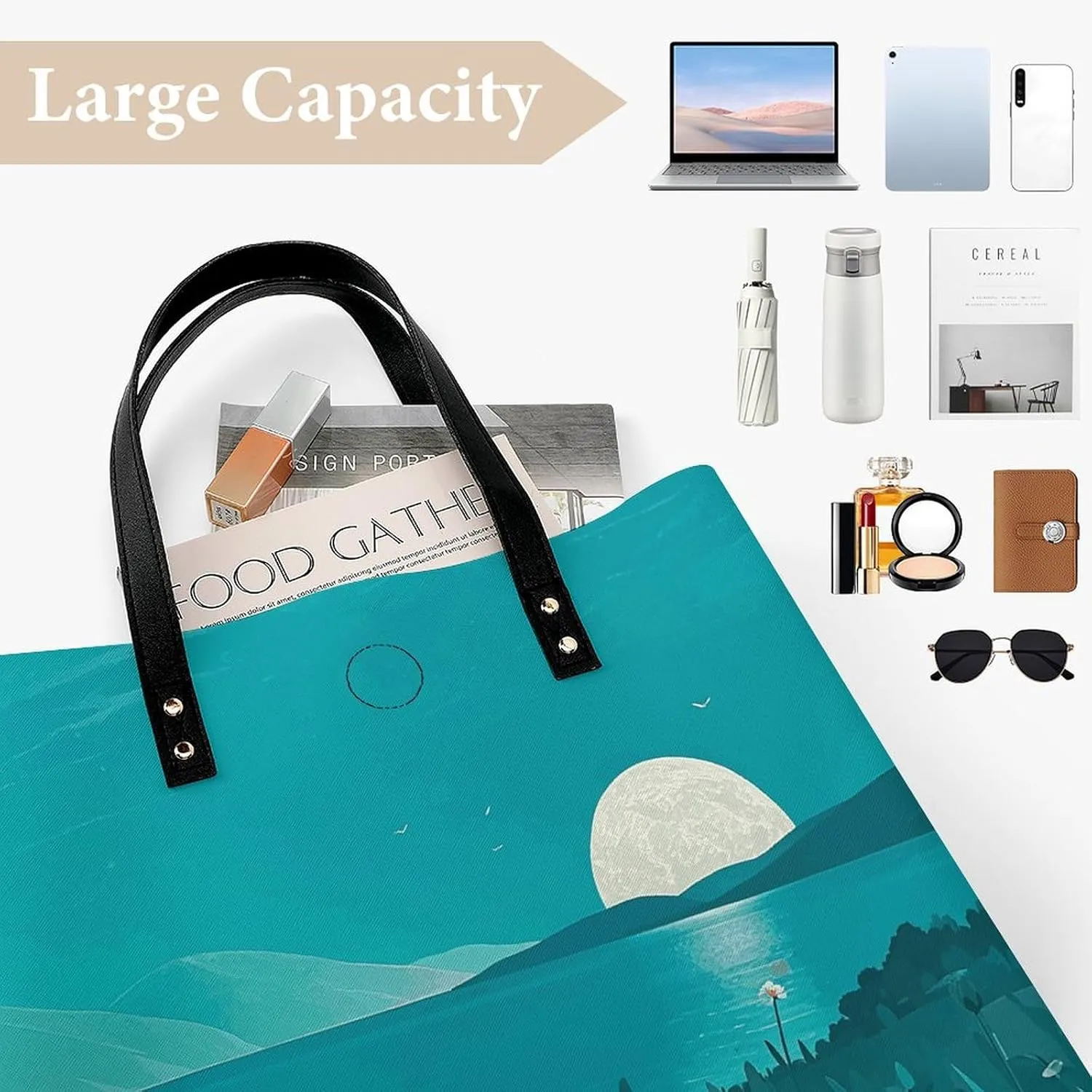 Leather Handbag for Women Tote Bag with Magnetic Buckle Vintage Octopus Crossbody Bag Shoulder Bags
