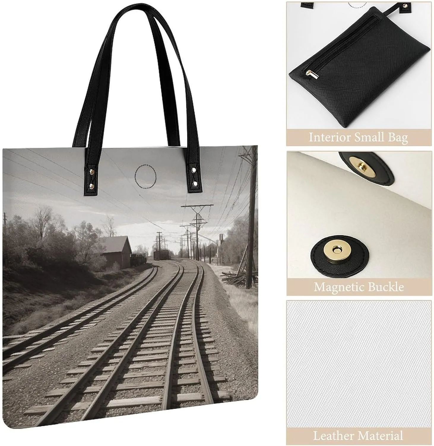 Leather Handbag for Women Tote Bag with Magnetic Buckle Vintage Octopus Crossbody Bag Shoulder Bags