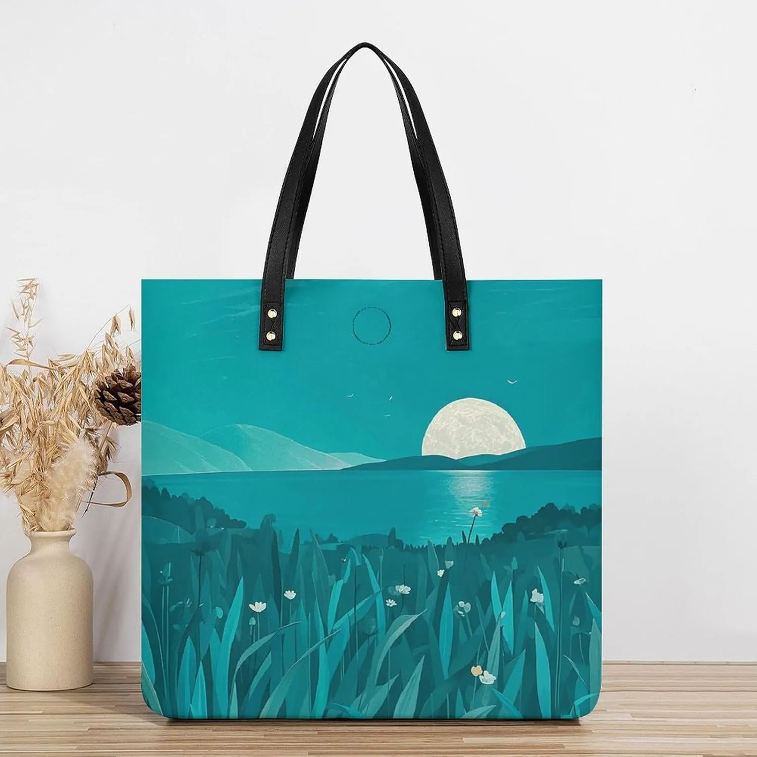 Leather Handbag for Women Tote Bag with Magnetic Buckle Vintage Octopus Crossbody Bag Shoulder Bags