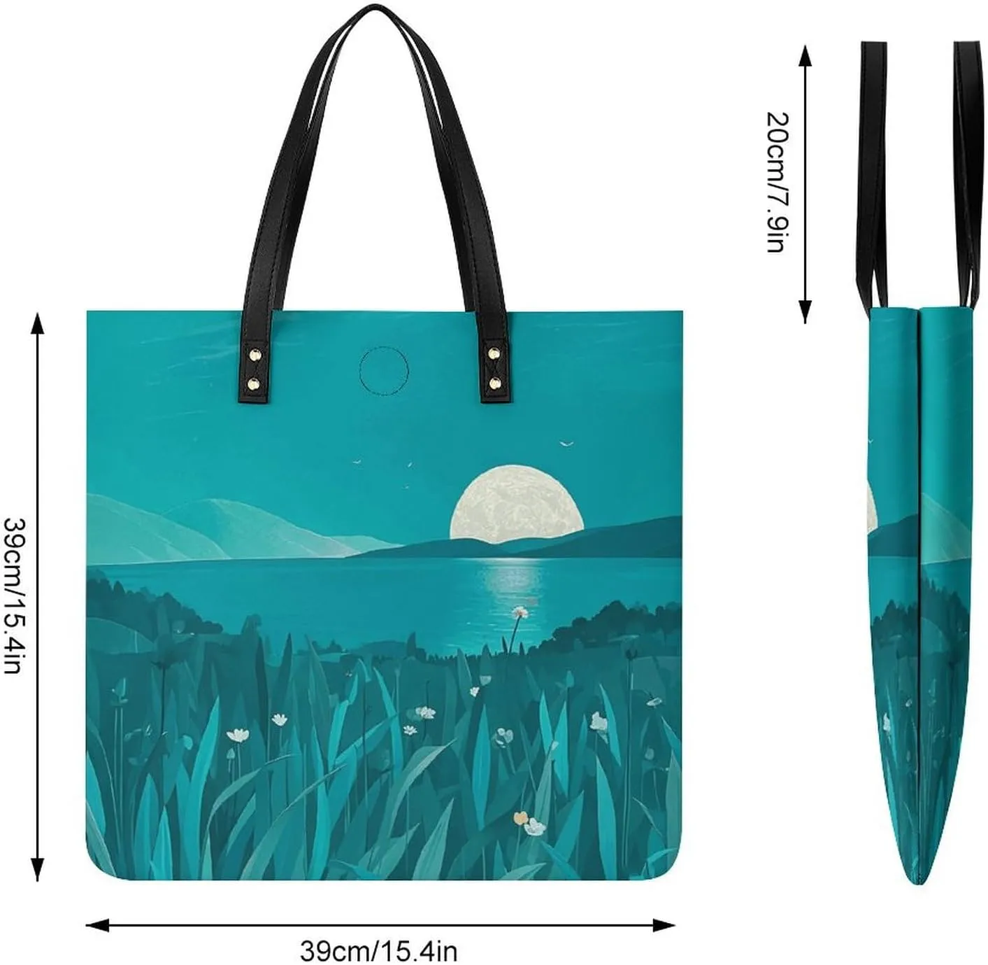 Leather Handbag for Women Tote Bag with Magnetic Buckle Vintage Octopus Crossbody Bag Shoulder Bags