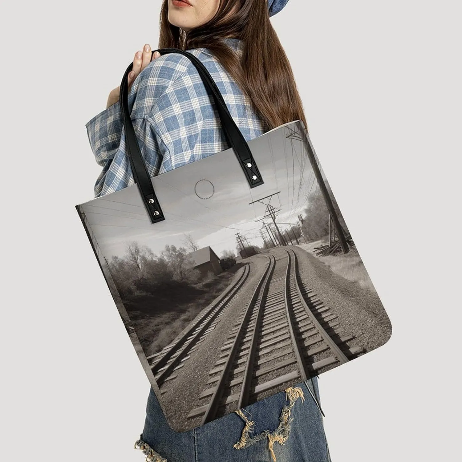 Leather Handbag for Women Tote Bag with Magnetic Buckle Vintage Octopus Crossbody Bag Shoulder Bags