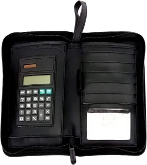 Leatherette Cell Phone Wallet with Solar Power Multi-Function Calculator, Soft Touch Keys, 5 Credit Card Slots, Perfect for Avid Shoppers, Travelers, Business Professionals, and Everyday Use
