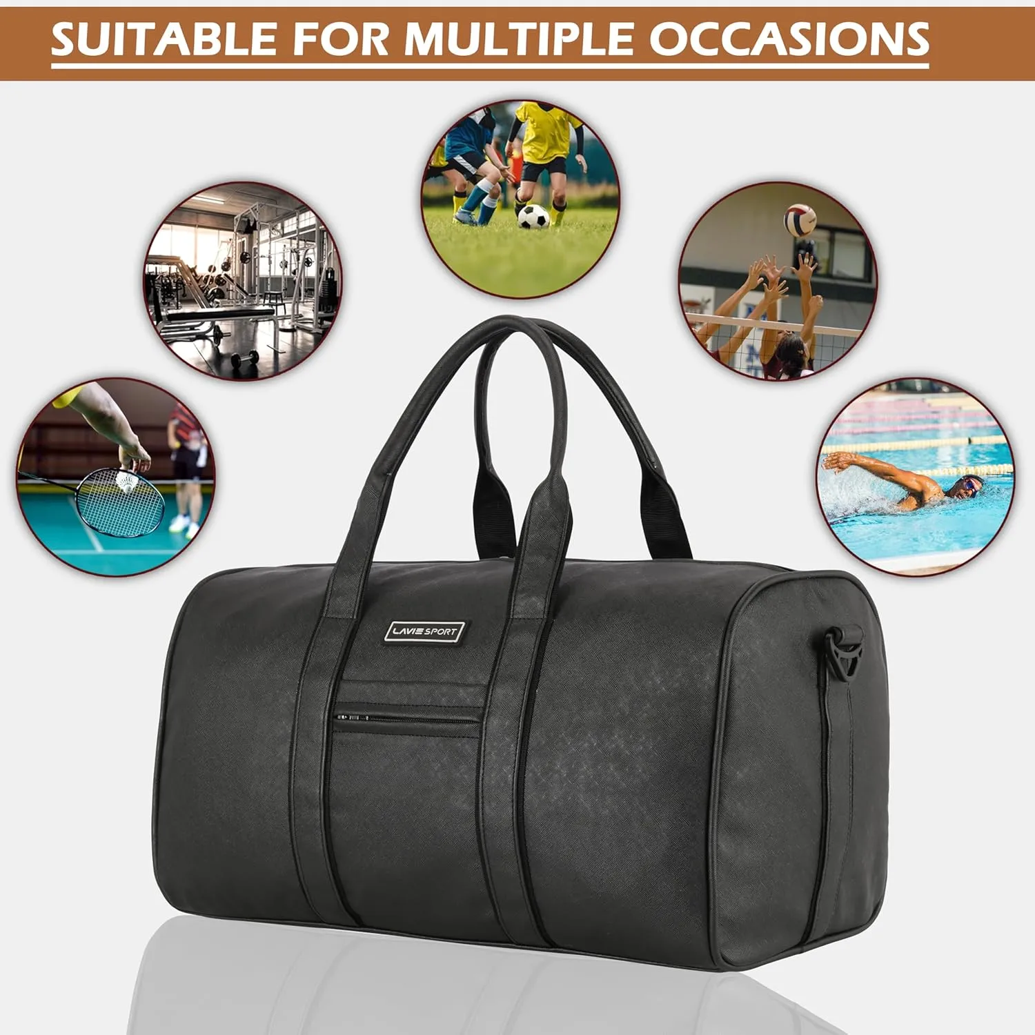 Leatherette Unisex Everyday Bag | Stylish & Spacious Weekender Travel Bag | Captain Duffle Bag | Captain Gym Bag