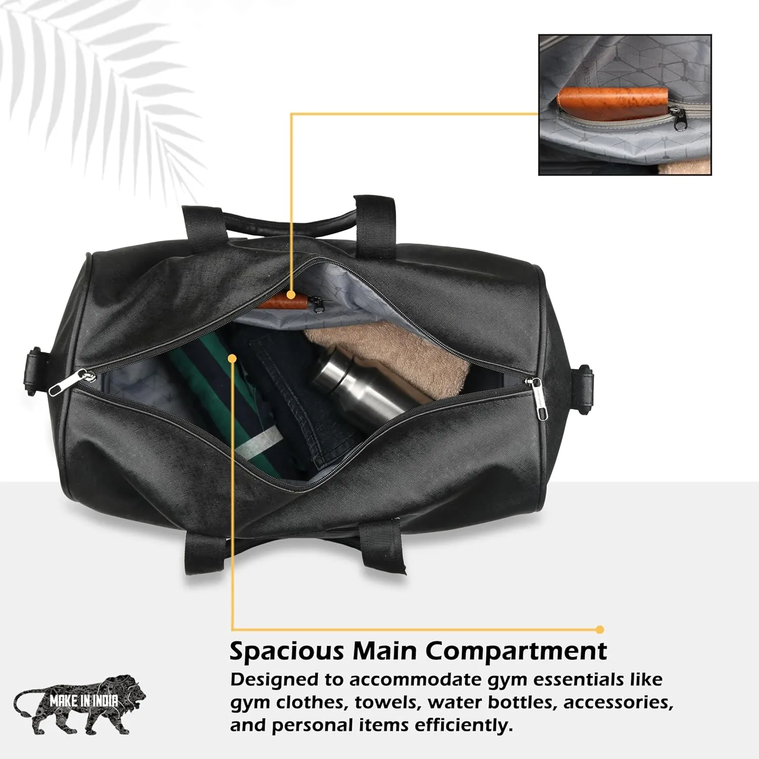Leatherette Unisex Everyday Bag | Stylish & Spacious Weekender Travel Bag | Captain Duffle Bag | Captain Gym Bag