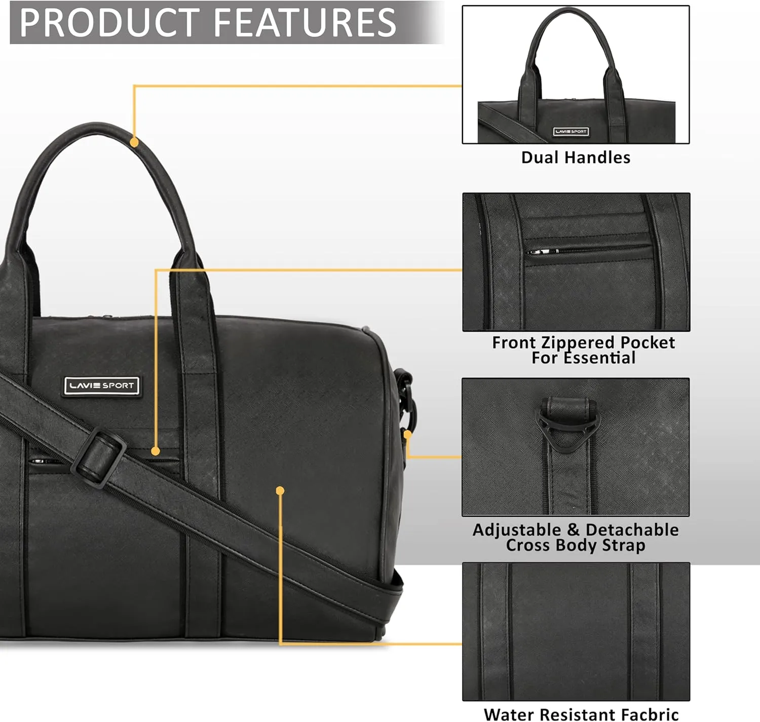 Leatherette Unisex Everyday Bag | Stylish & Spacious Weekender Travel Bag | Captain Duffle Bag | Captain Gym Bag