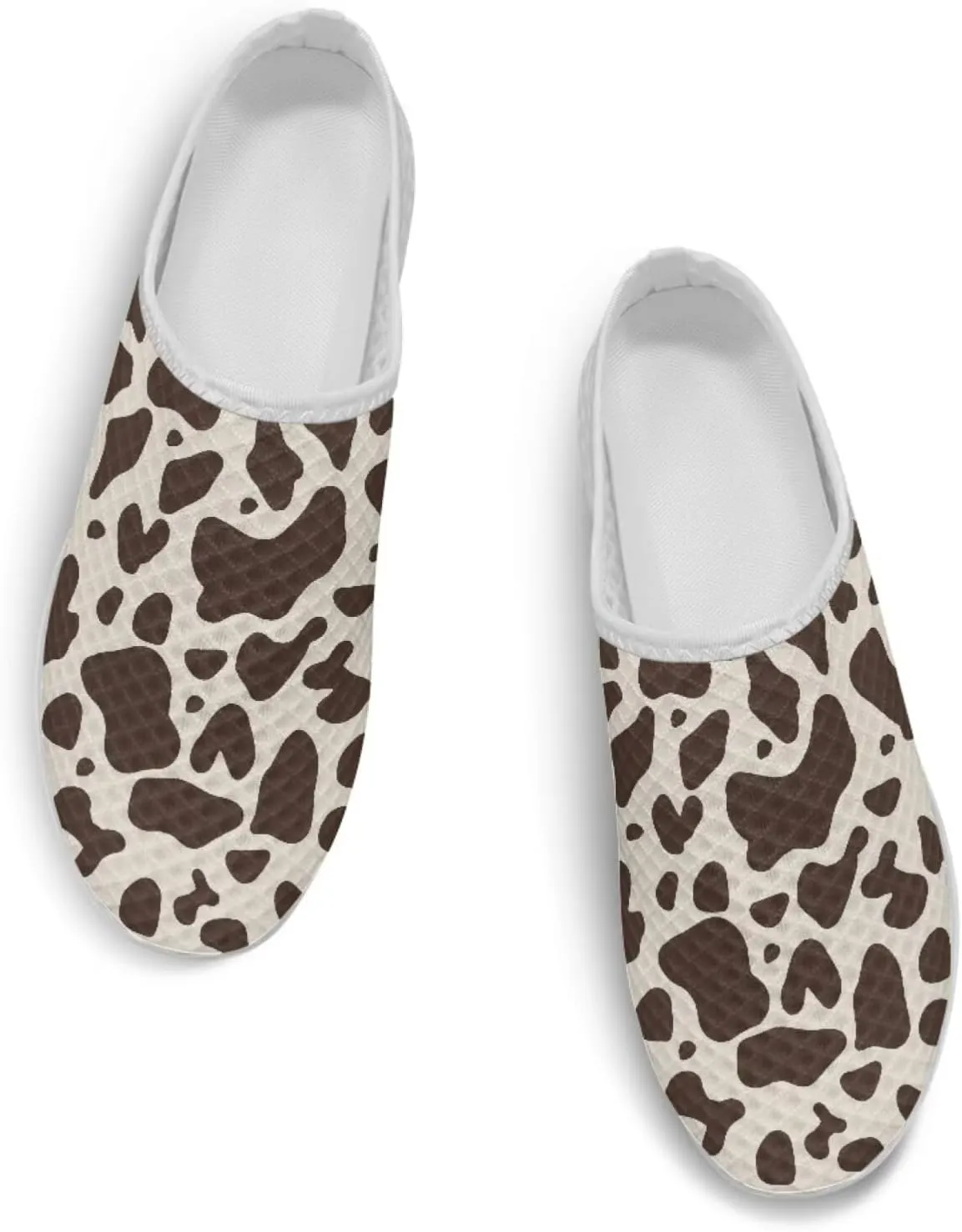 Leopard Print Mule Shoes for Women Slip on Low Top Garden Clogs Mesh Loafers EVA Sole Mule Sneakers US6-13.5
