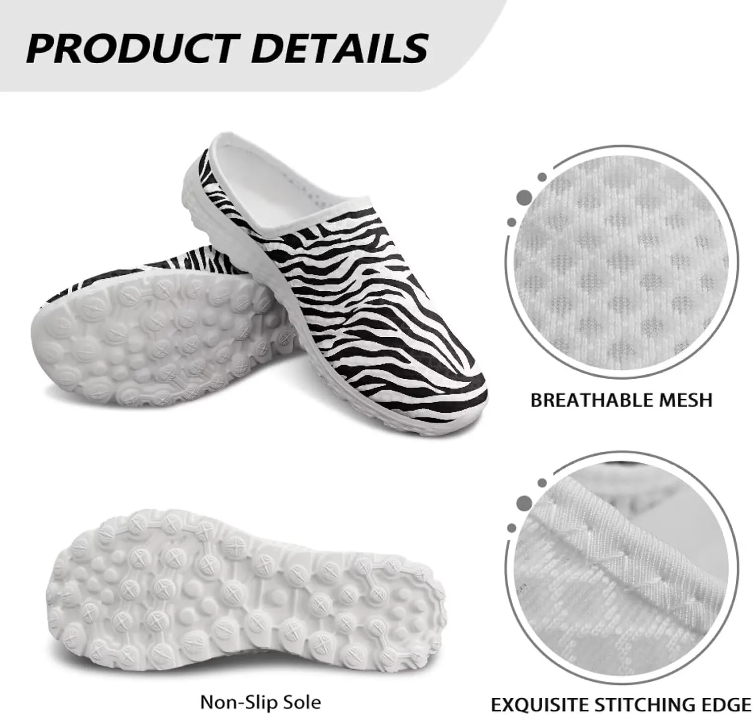 Leopard Print Mule Shoes for Women Slip on Low Top Garden Clogs Mesh Loafers EVA Sole Mule Sneakers US6-13.5