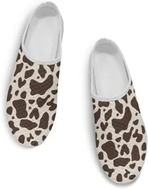Leopard Print Mule Shoes for Women Slip on Low Top Garden Clogs Mesh Loafers EVA Sole Mule Sneakers US6-13.5