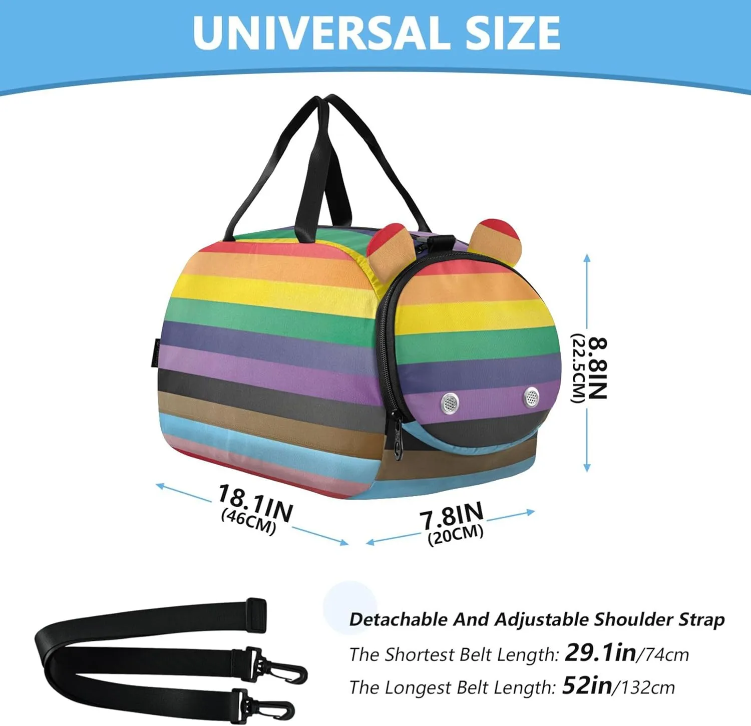Lgbt Pride Flag Lgbtq Rainbow Travel Duffle Bags Girls Tote Overnight Weekender Duffel Carry on Duffel Bag Boys Dance Kids Luggage