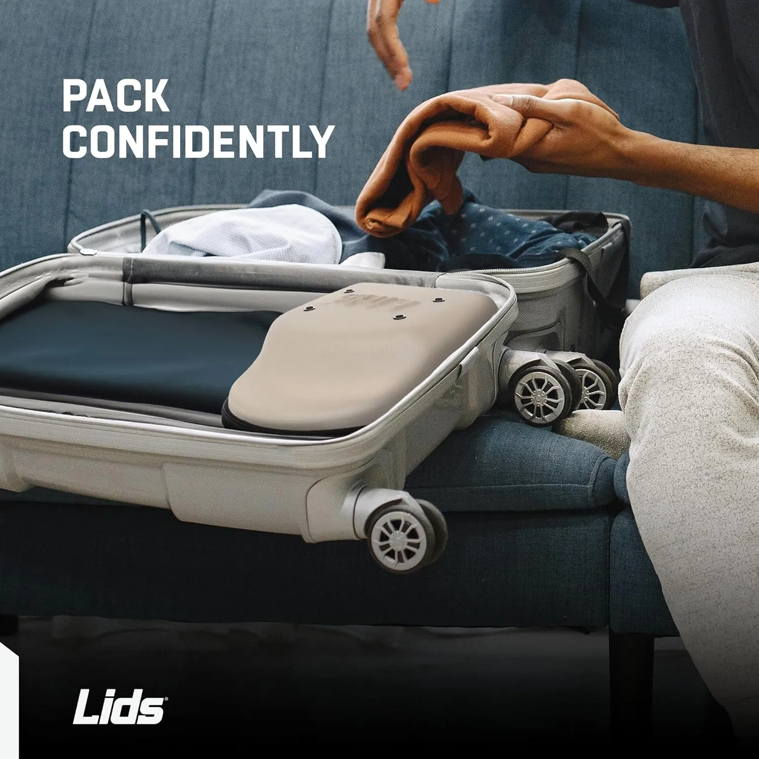 Lids Hat Travel Case – Baseball Cap Carrier for 6 Hats, Durable Clear Exterior & Interior, Storage with Handle & Adjustable Shoulder Strap, Hard Hat Organizer for Travel & Closet