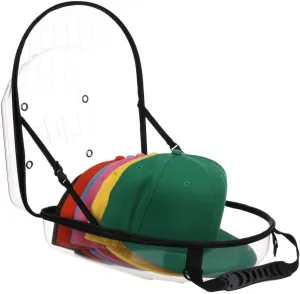 Lids Hat Travel Case – Baseball Cap Carrier for 6 Hats, Durable Clear Exterior & Interior, Storage with Handle & Adjustable Shoulder Strap, Hard Hat Organizer for Travel & Closet