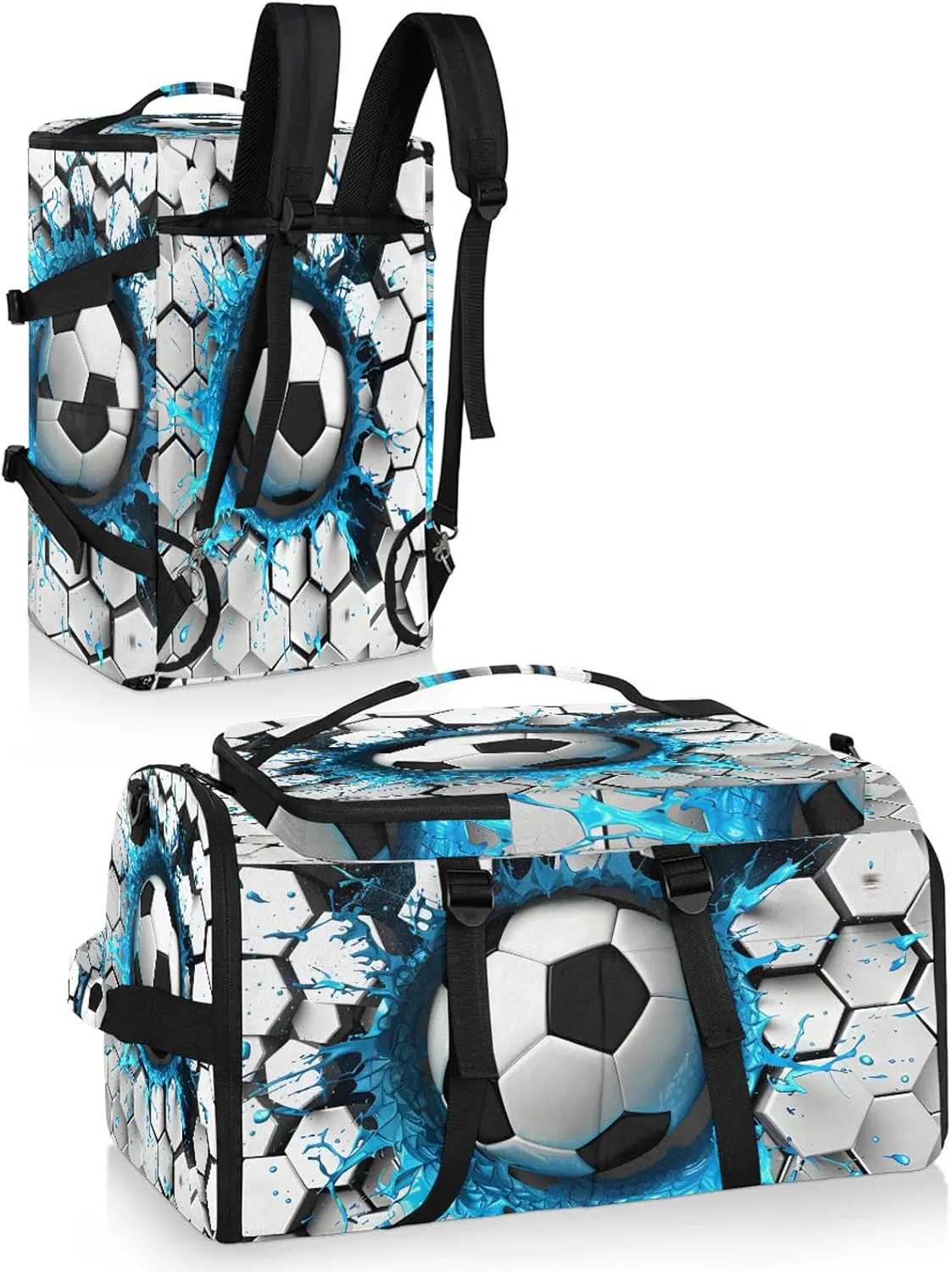 Light Wall Football Gym Bags for Men Women Soccer Sports Backpack with Shoe Compartment 3-in-1 Tactical Duffle Bag for Overnight Weekender Travel