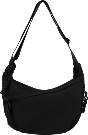 Lightweight Nylon Hobo Bag for Women Men Small Shoulder Bag Crescent Crossbody Bag with Adjustable Strap Casual Bag