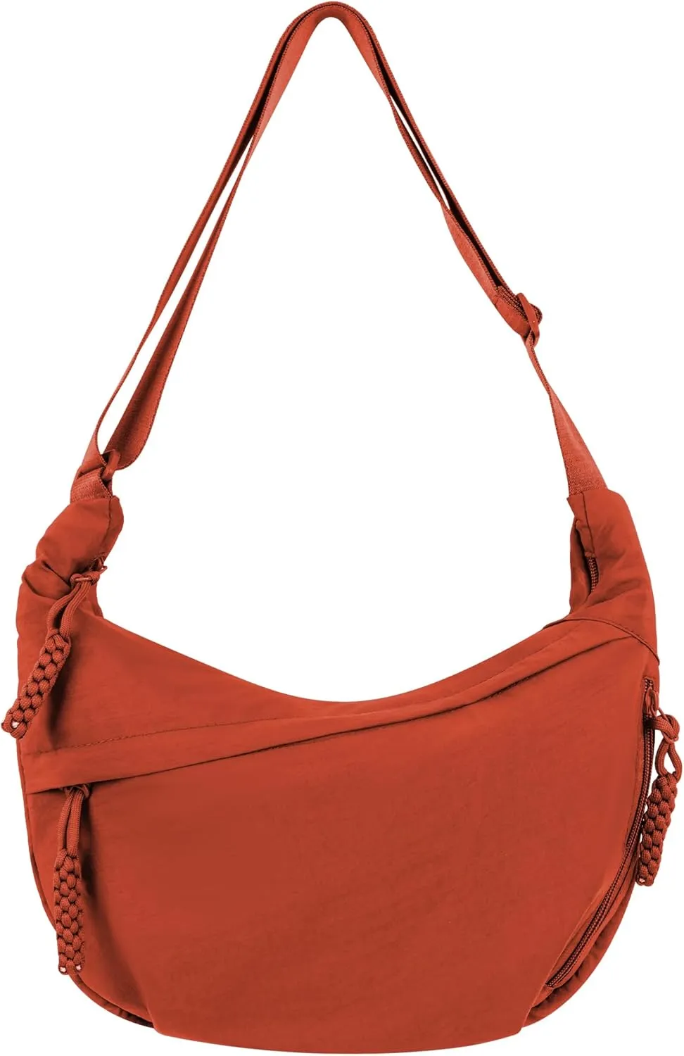 Lightweight Nylon Hobo Bag for Women Men Small Shoulder Bag Crescent Crossbody Bag with Adjustable Strap Casual Bag