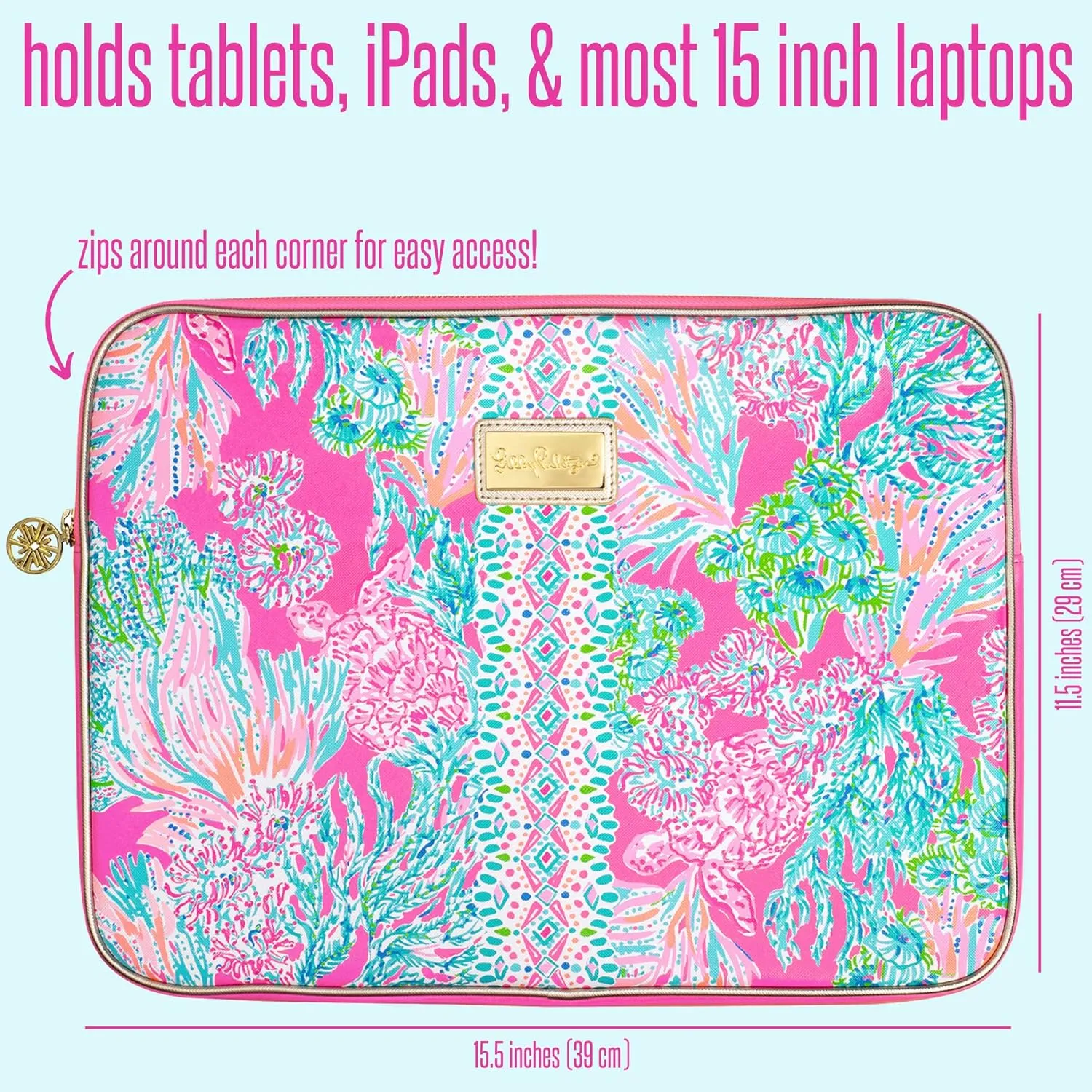 Lilly Pulitzer Laptop Sleeve Seaing Things One Size
