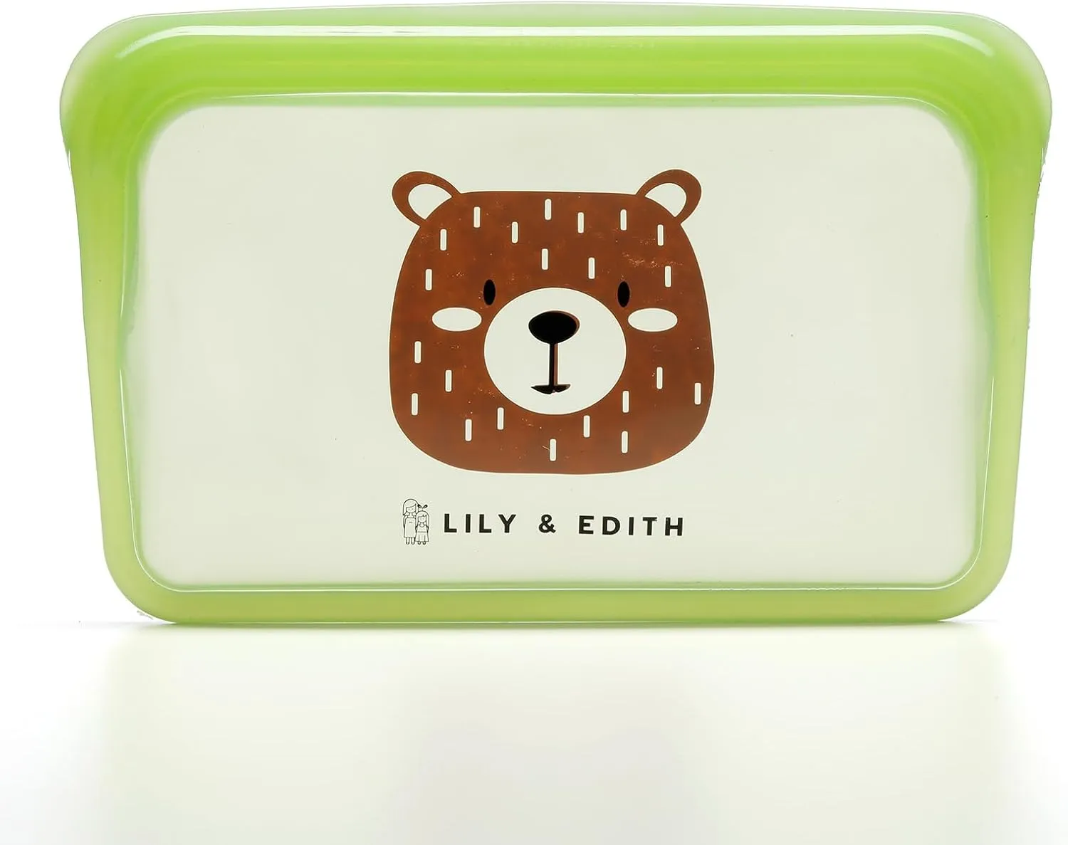 LILY & EDITH Silicone Reusable Snack Bags Dishwasher Microwave Freezer Safe, BPA Free, Leakproof Reusable Food Storage Bags, Plastic Free Snack Pouch, Accessory bag, Portable 400ml(Green)