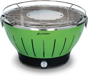 Lippert Odyssey Portable Grill - Compact and Versatile Charcoal Grill for Camping, Tailgating, and Outdoor Cooking - Lightweight and Durable Design with Large Cooking Surface - Green