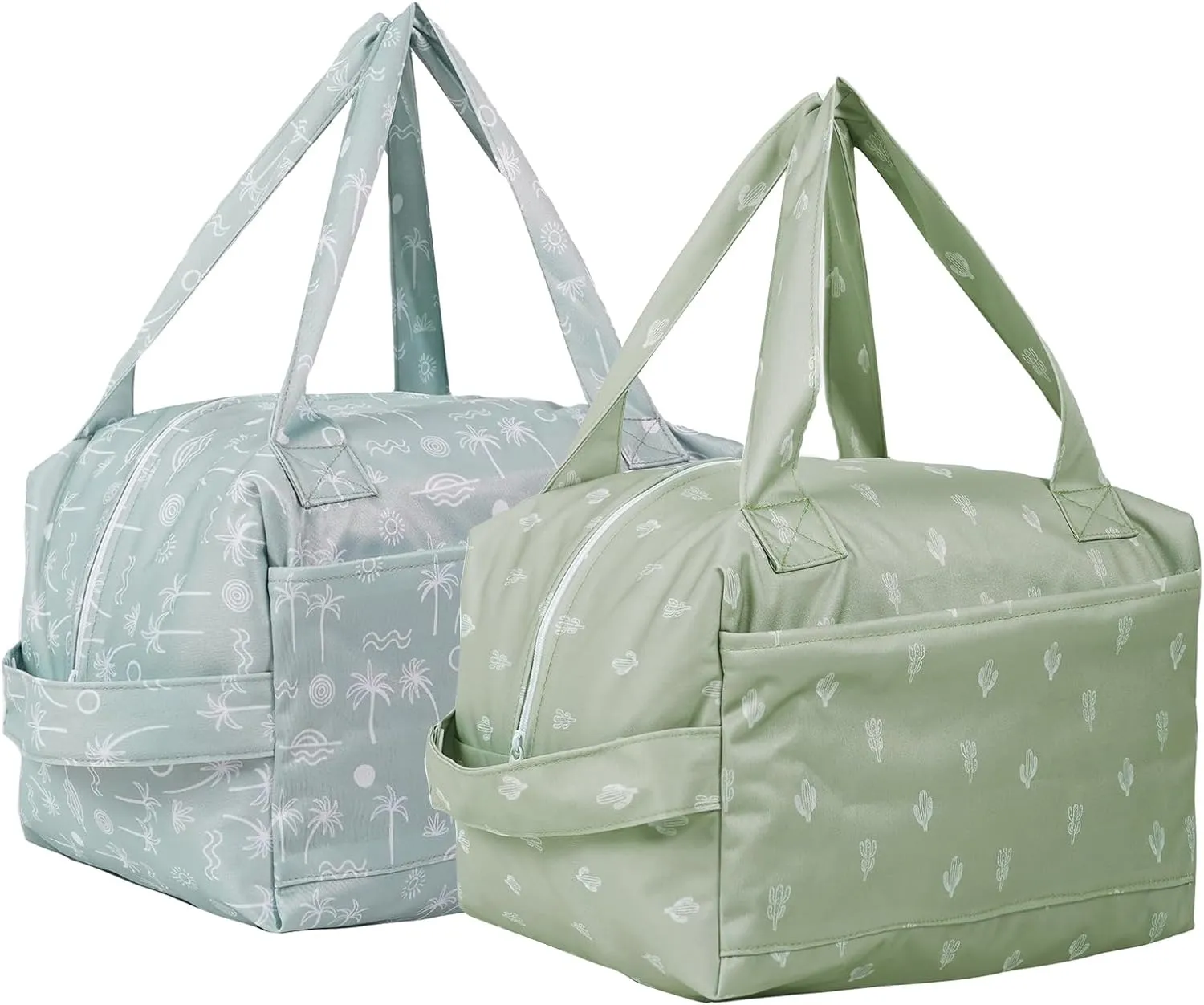 Lmbabter 2PCS Diaper Wet Bag Convertible Diaper Tote Bag Stroller Hanging Bag Nappy Organizer Pod for Swim,Baby,Gym Bag,Travel Bag (Green)