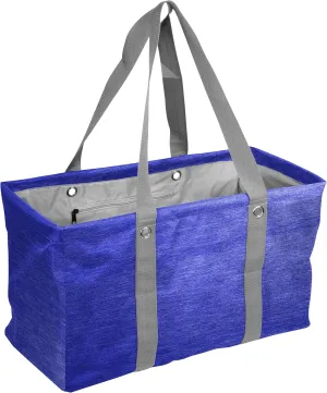 Logo Brands Plain Royal Crosshatch Picnic Caddy – Multipurpose Oversized Tote with Reinforced Handles, and Interior Pocket