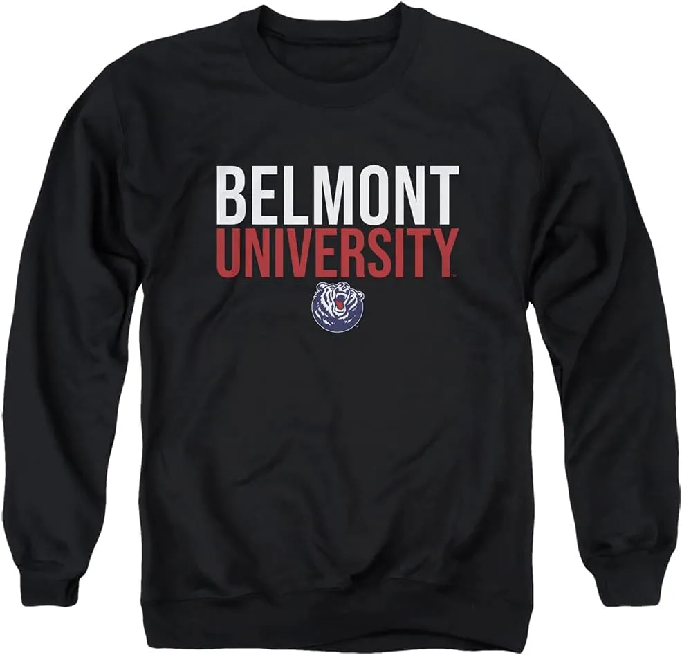 LOGOVISION Belmont University Official Stacked Unisex Adult Crewneck Sweatshirt