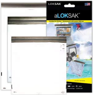 LOKSAK - aLOKSAK Bags - Large Multi-Pack, Waterproof Storage Bags, Airtight Dry Bags - Large Reusable Plastic Bags - Travel Bags - Evidence Bags (3 Pack)