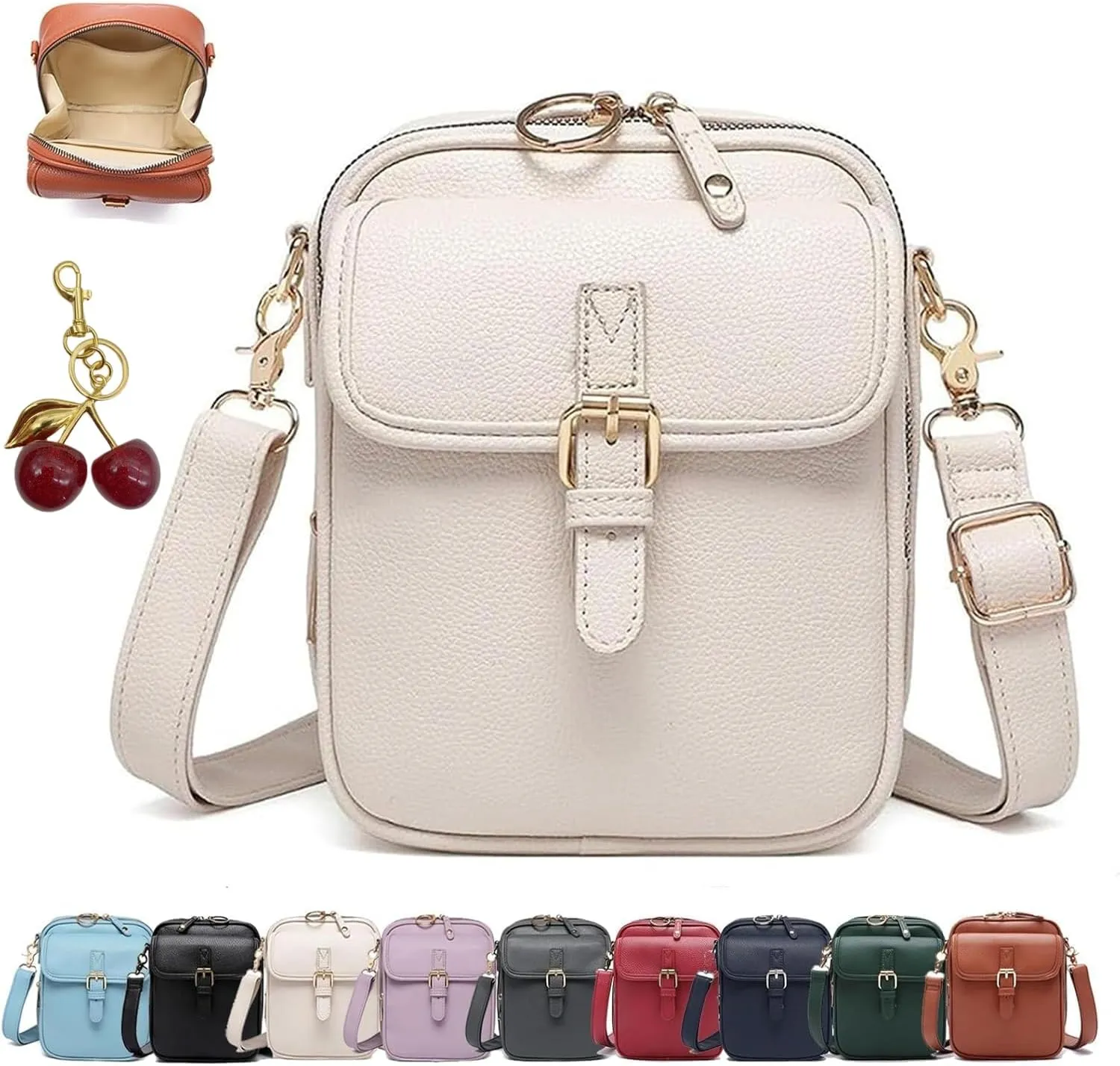 LONGLUAN Collaborate Crossbody Leather Bag, Collaboraten1 Crossbody Leather Bag, Vegan Corium Crossbody with Card Slots
